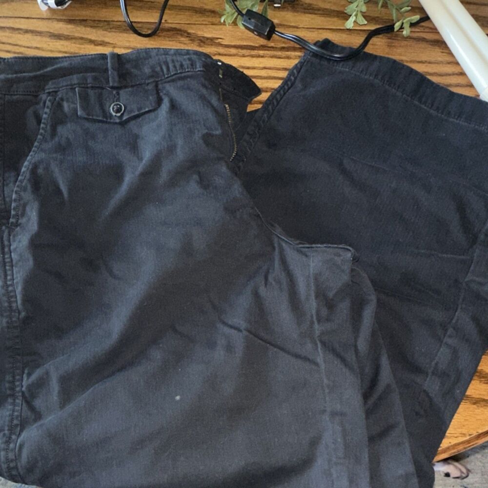 American Eagle Outfitters Wide-Leg Stretch Dress Pants Black Button Zipper